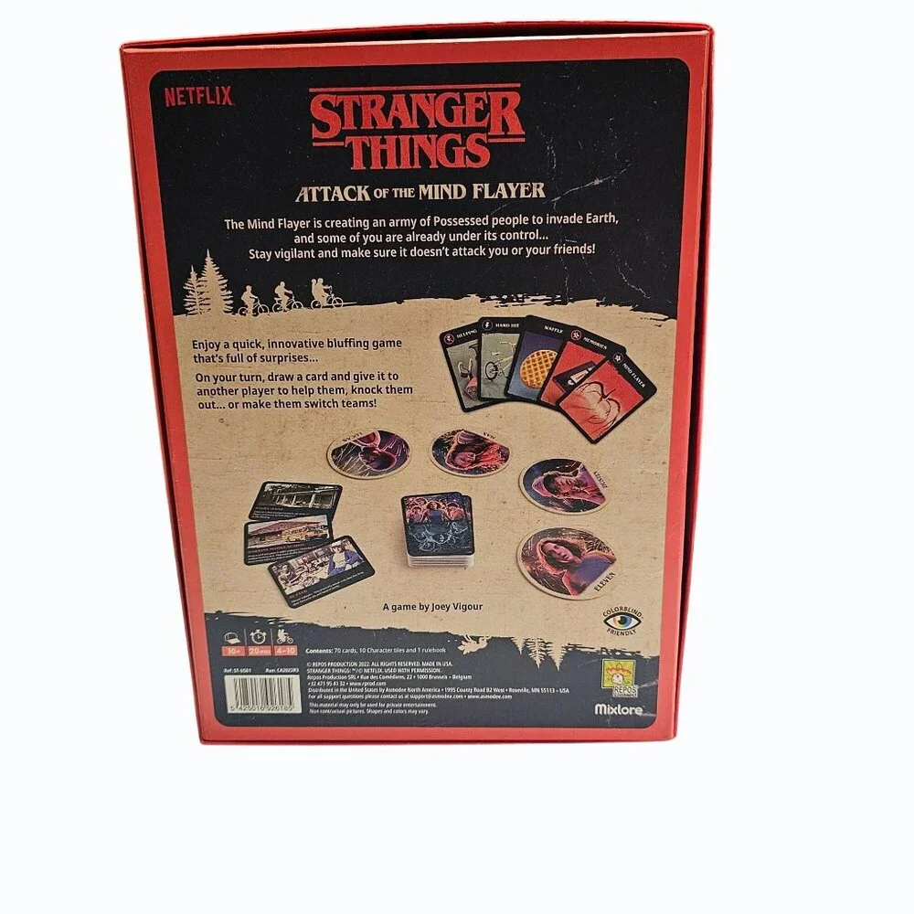 Netflix Stranger Things: Attack of the Mindflayer Card Game Colorblind Friendly